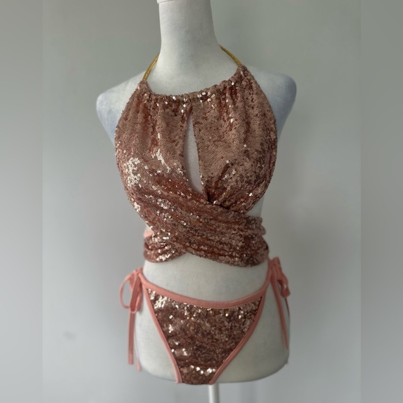 Swim Sexy 2pc Bikini Pink Sequins Poshmark